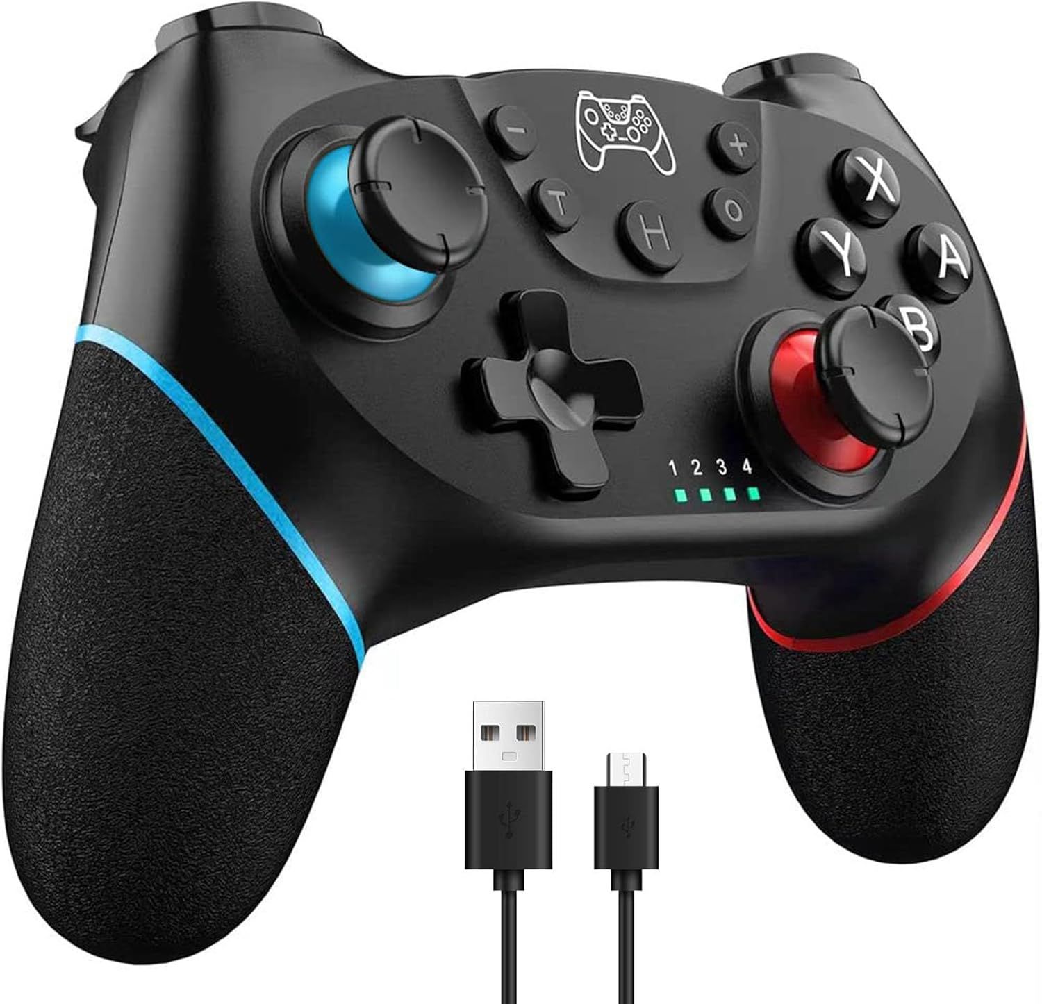 [2024 New Version]Wireless Pro Controller Compatible for Nintendo Switch Sefitopher Bluetooth Switch Pro Controller Gampad Joypad,PC Wired Controller Supports Gyro Axis Turbo and Dual Vibration with Charging Cable_4