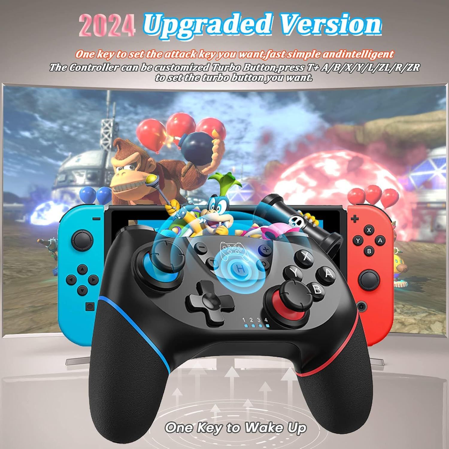 [2024 New Version]Wireless Pro Controller Compatible for Nintendo Switch Sefitopher Bluetooth Switch Pro Controller Gampad Joypad,PC Wired Controller Supports Gyro Axis Turbo and Dual Vibration with Charging Cable_2