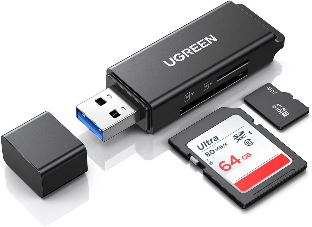 UGREEN SD Card Reader Portable USB 3.0 Micro SD Card Reader 5Gbps Memory Card Adapter for SD, Micro SD, SDXC, SDHC, RS-MMC, Micro SDXC, Micro SDHC, UHS-I for Mac, Windows, Linux, Chrome, PC, Laptop_1