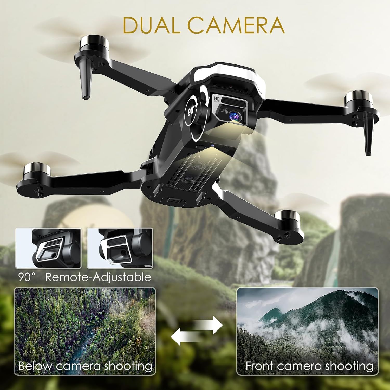 Super Enduring Brushless Motor Drone with Camera for Beginners, CHUBORY A68 WiFi FPV Quadcopter with 2K HD Camera, Auto Hover_2