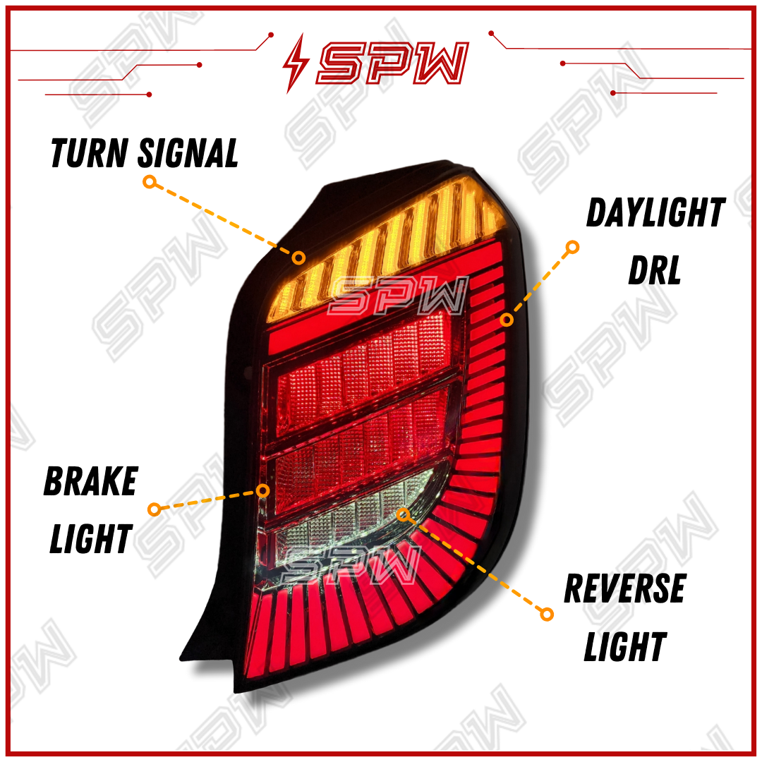 Perodua Axia 2014 2015 2016 2017 2018 2019 2020 2021 2022 Axia Rahmah 2023 Tail Lamp Tail Light DRL LED Taillamp Taillight SPW Albino Running Signal Brake Light_2