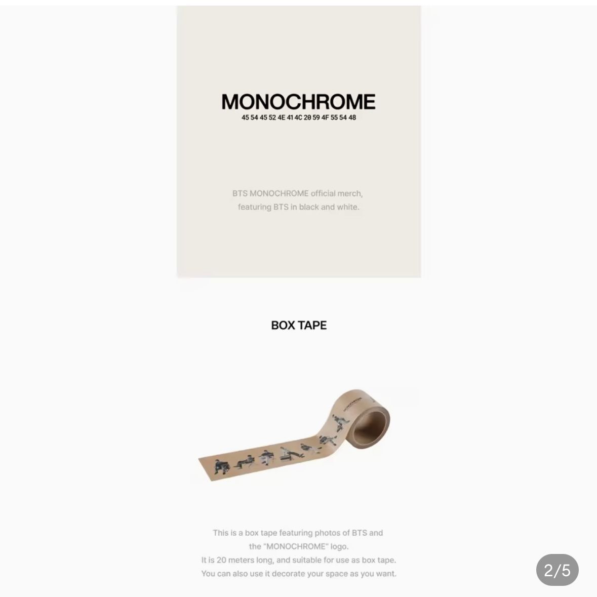 BTS - [ MONOCHROME ] MD BOX TAPE_0