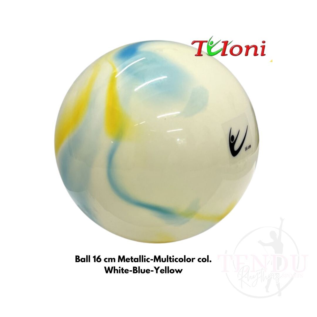 TULONI |  Ball 16 cm Metallic-MULTICOLOR (White, Blue, Yellow) (BA-T16M-WBY)_0