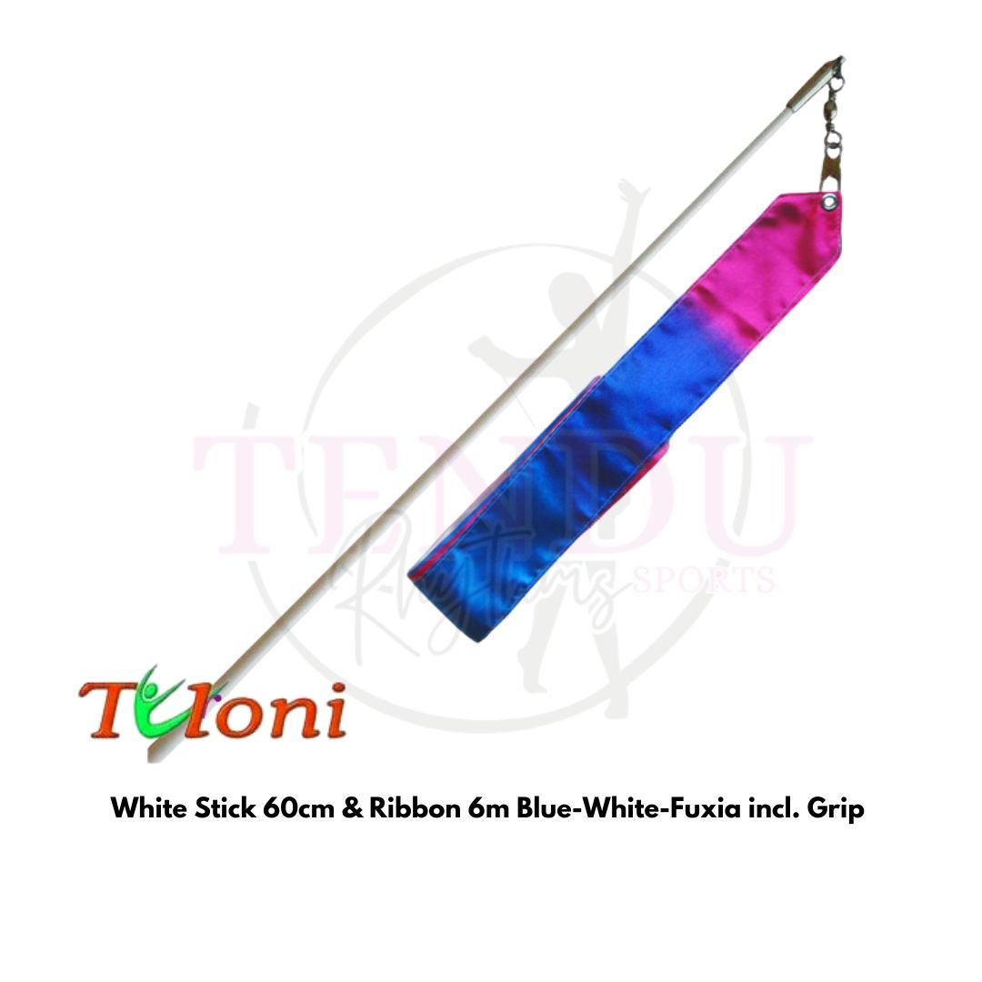 TULONI |  White Stick 60cm & Ribbon 6m Blue-White-Fuschia incl. Grip ( RS-T6MW-BYF )_0