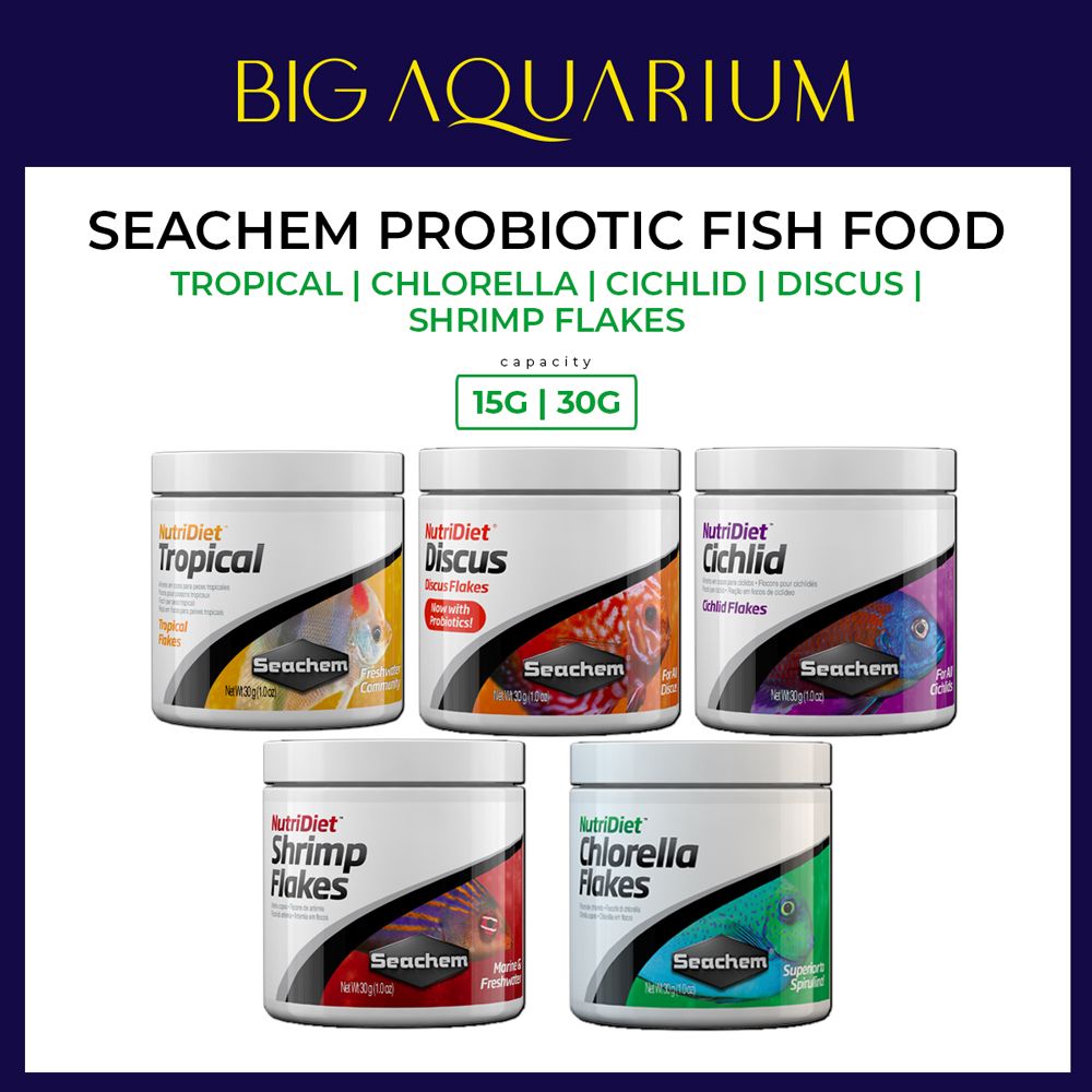 SEACHEM PROBIOTIC FISH FOOD (TROPICAL, CHLORELLA, CICHLID, DISCUS, SRIMP FLAKES)_0