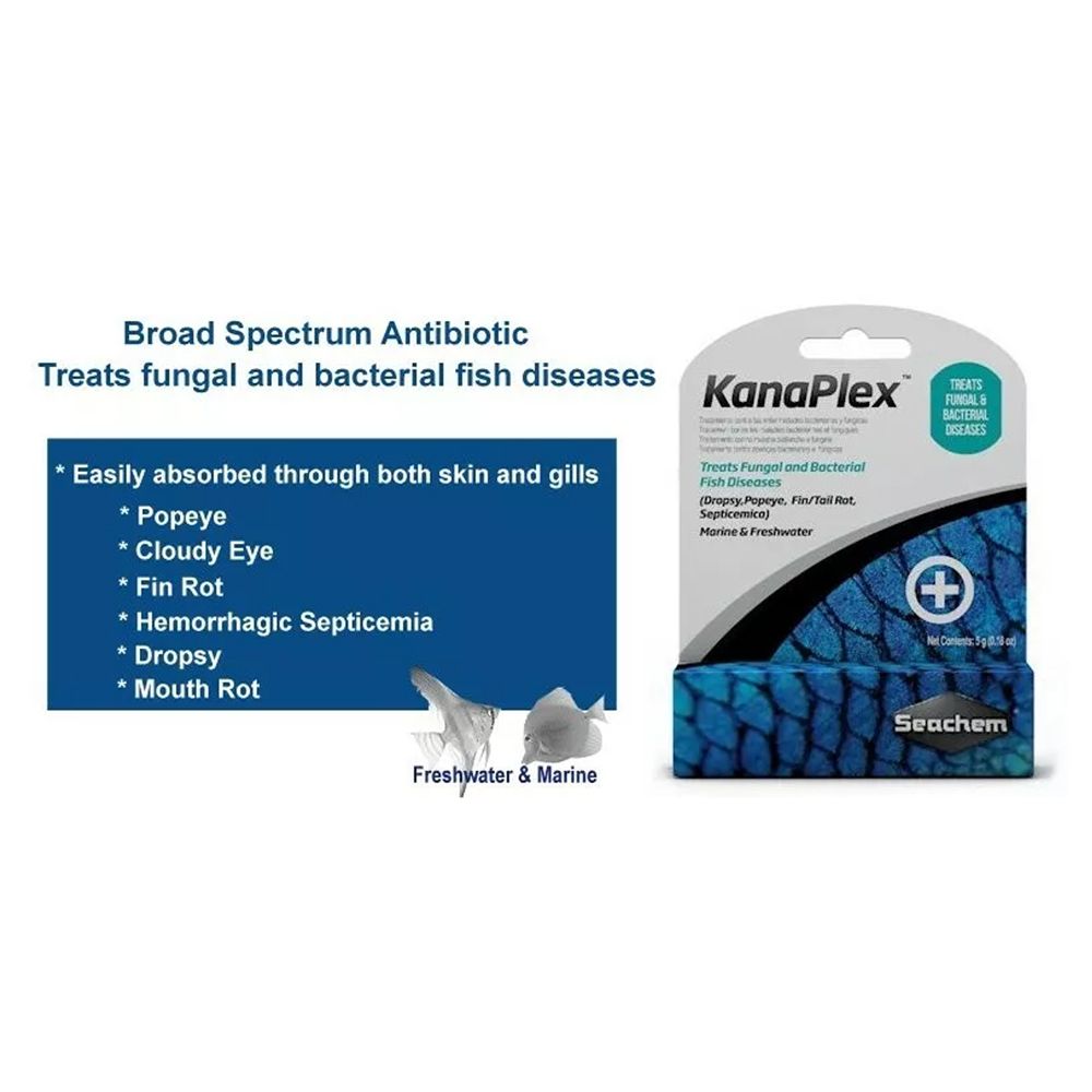 Seachem Kanaplex Treats fungal and bacterial fish diseases (5g)_1