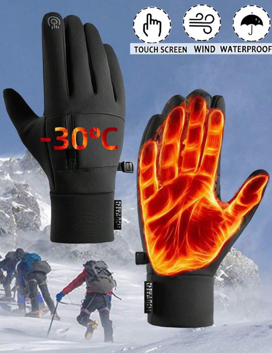 Black winter Cycling Gloves _0