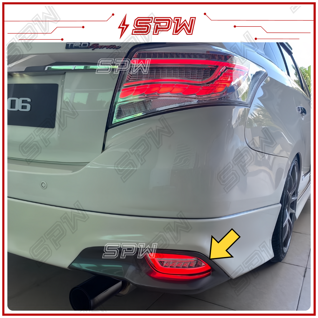 Toyota Vios NCP150 2013 2014 2015 2016 2017 2018 Rear Bumper LED Reflector DRL Daylight Running Signal Brake Light Lamp_2