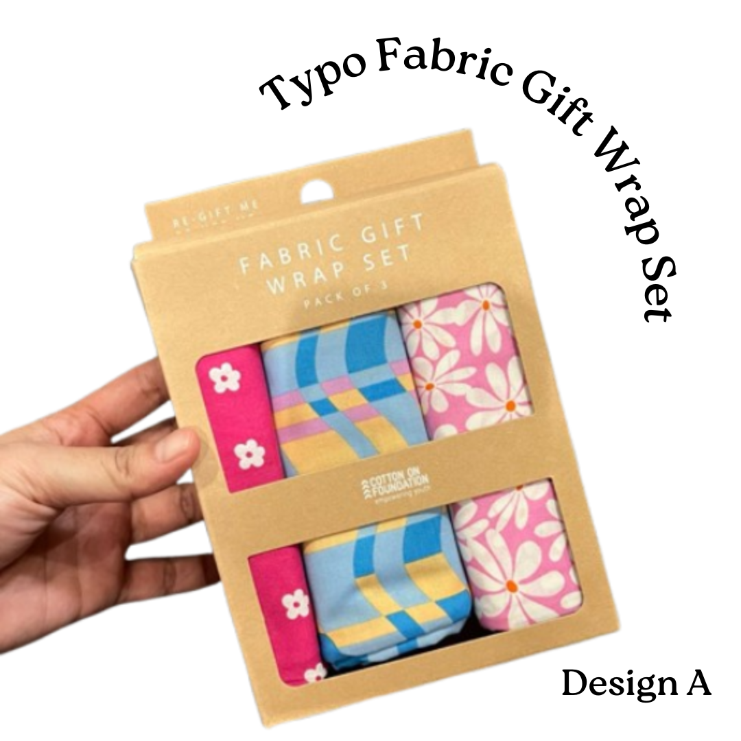 Typo Fabric Gift Wrap Set_0