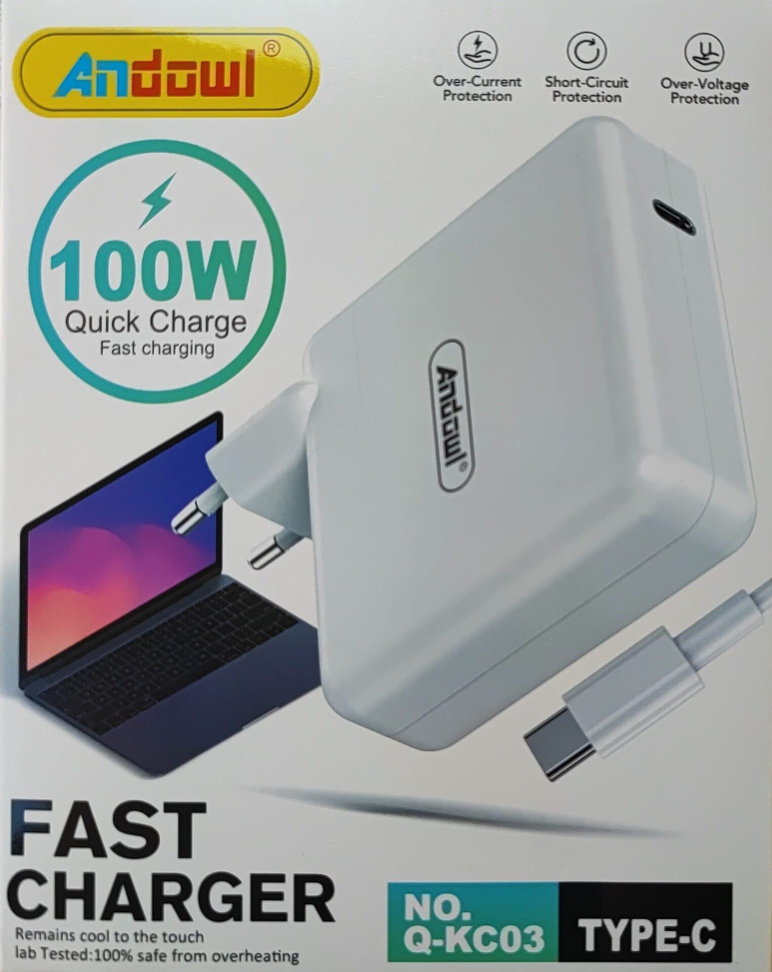 Andowl Q-KC03 100Watt Type-C High Speed Mobile Phone Charger_0