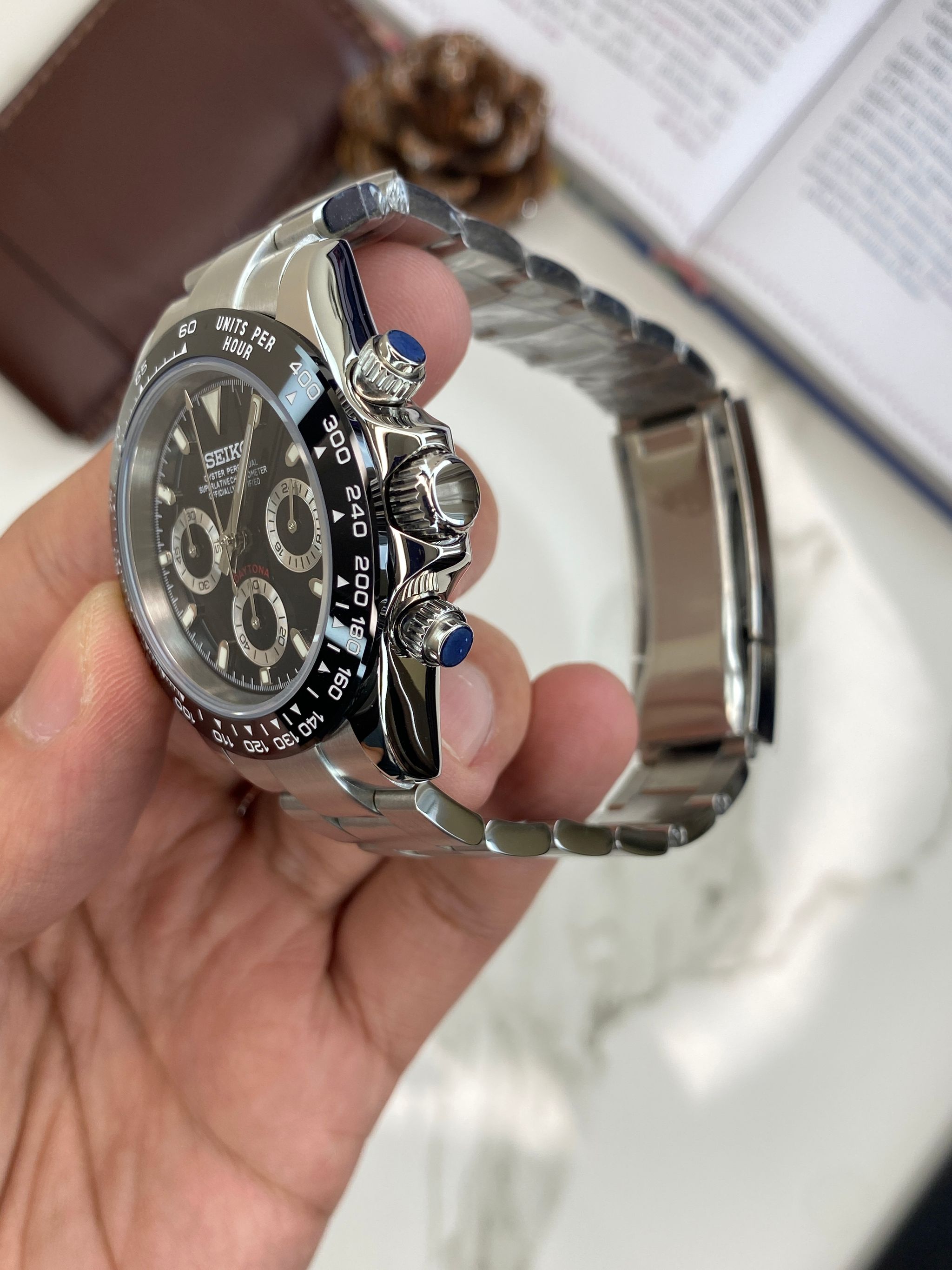 Seiko Mod Daytona Quartz 40mm Cronografo_2