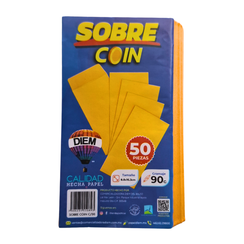 Sobre Coin para (dinero) 50pza. _0