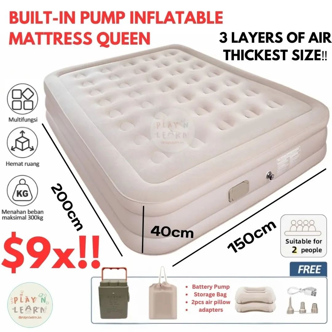 AUTO INFLATABLE MATTRESS WITH BUILT-IN BATTERY PUMP  (INSTOCK)_1