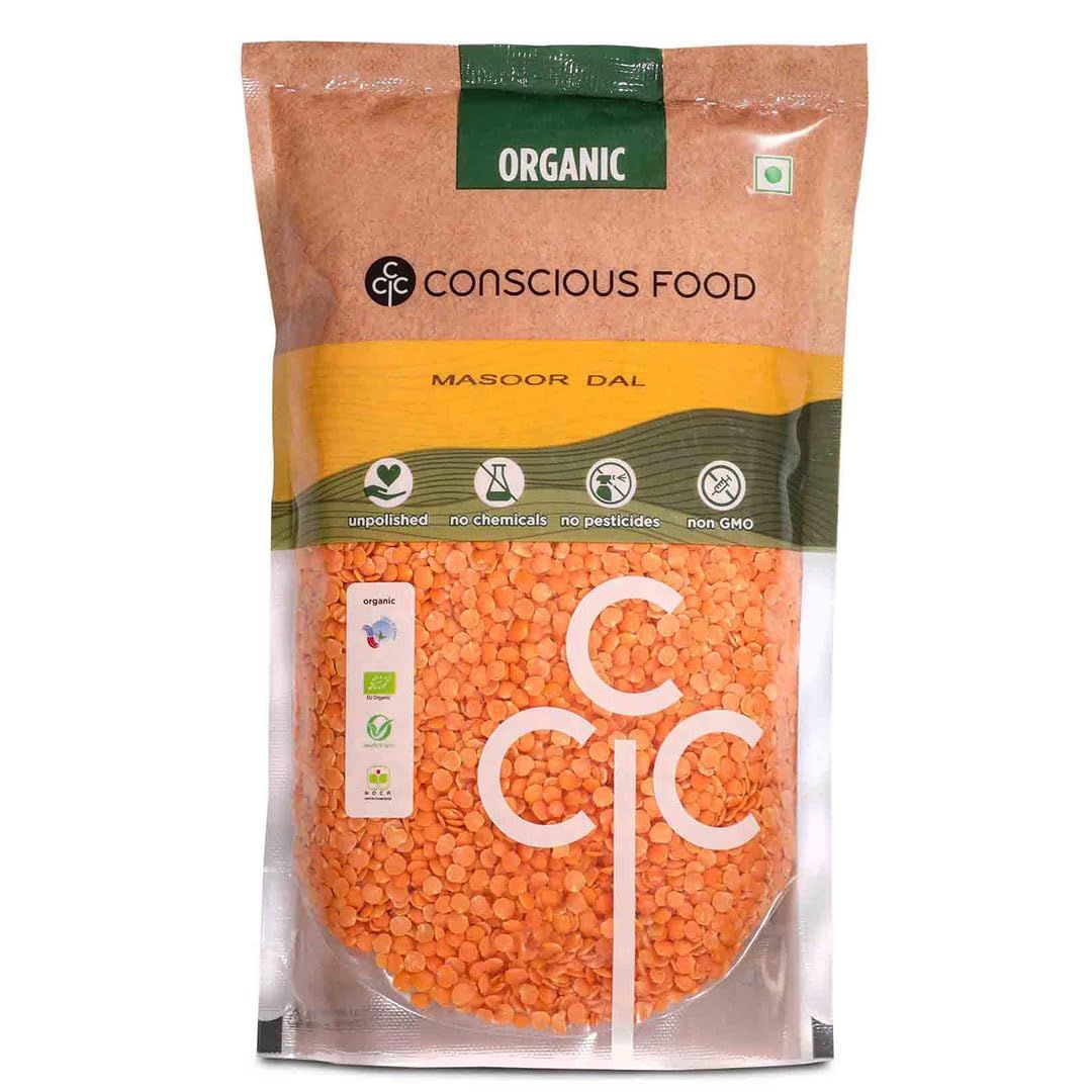 Conscious Food Organic Red Lentil Masoor Dal 500g_0