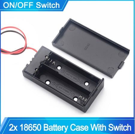 High quality 18650 2 Slot Lithium Battery Holder with Switch & Cover_0