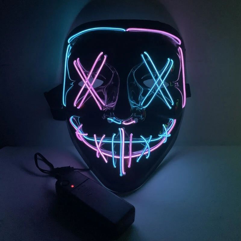 Double Color Electroluminescent Light Up Party Mask_0