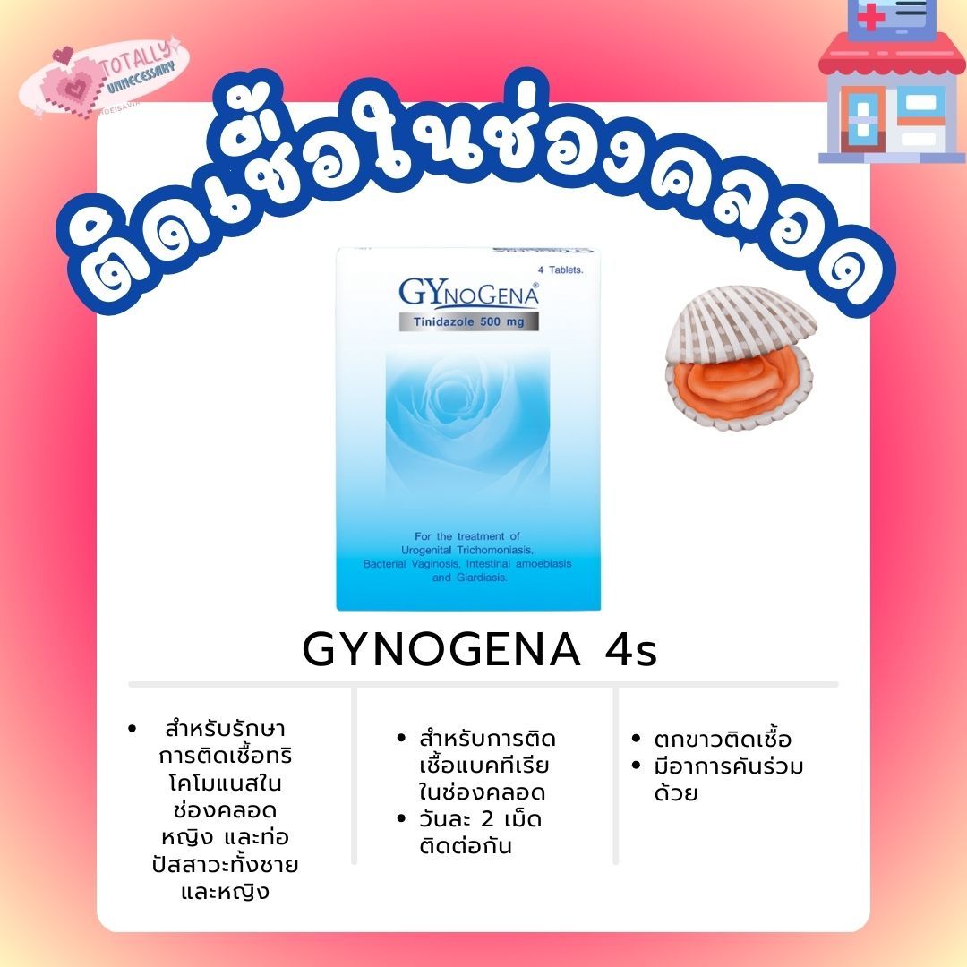 Gynogena 4s 💊สำหรับการติดเชื้อแบคทีเรียในช่องคลอด_0