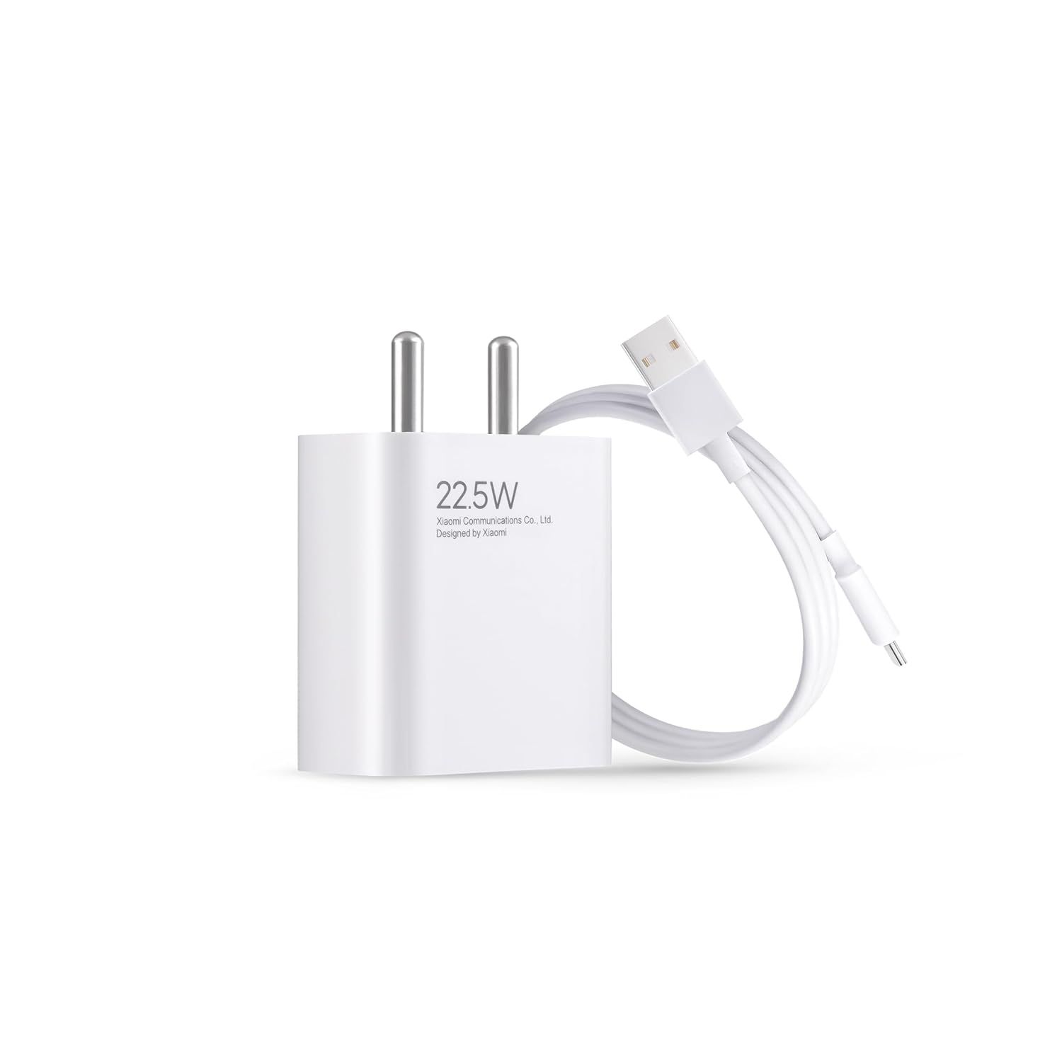 MI Xiaomi 22.5W Fast Charger with USB-C Cable, Quick Charge 3.0 Power Adapter (White)_0