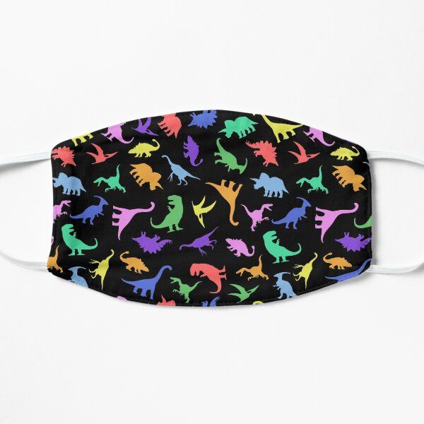 Fun Dinosaur Pattern (Black Background) Mask_0