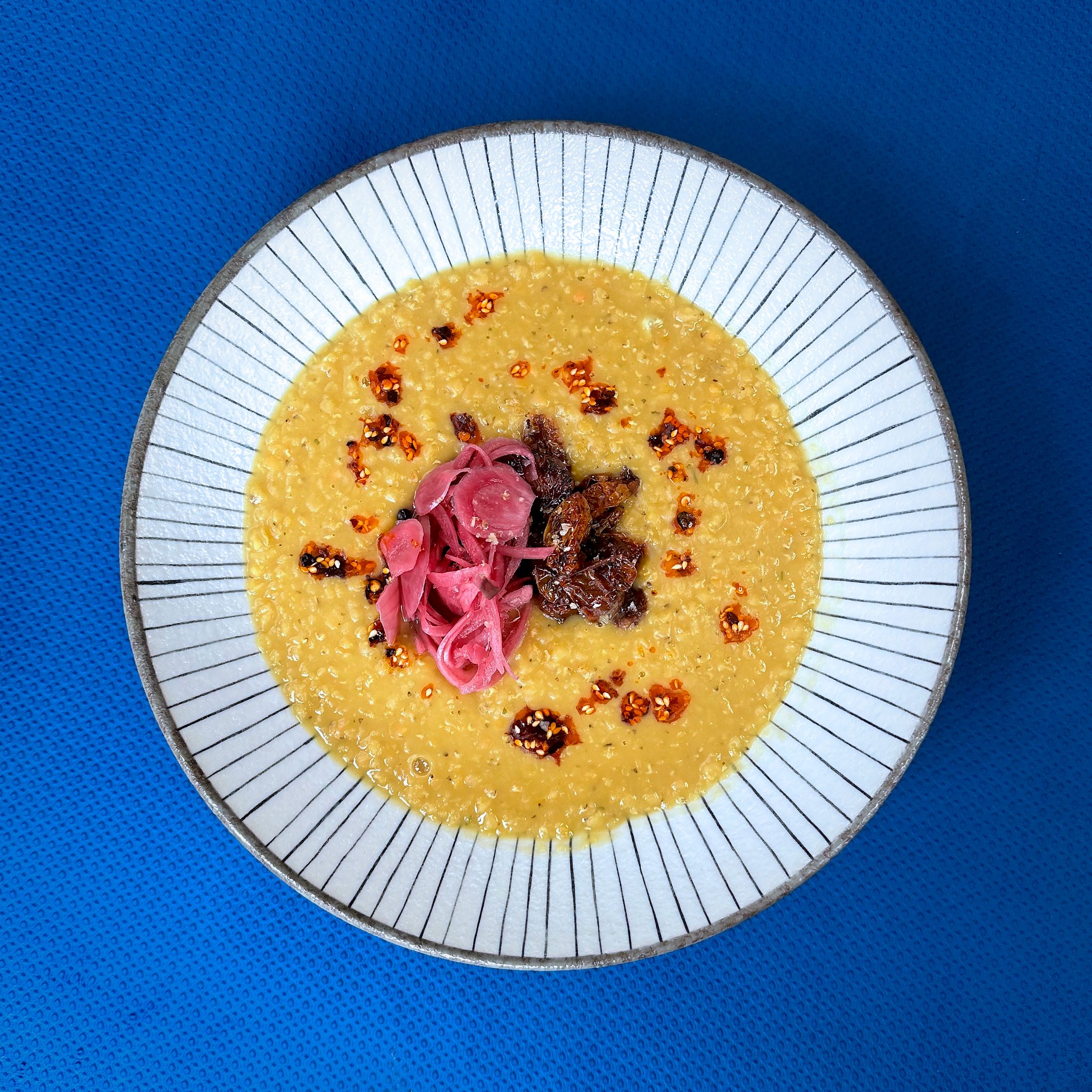 Lentil Soup with Pickled Onions and Balsalmic Tomatoes_0