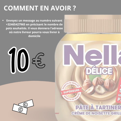 Nella délice - pâte à tartiner crème noisette / 700 grammes_1