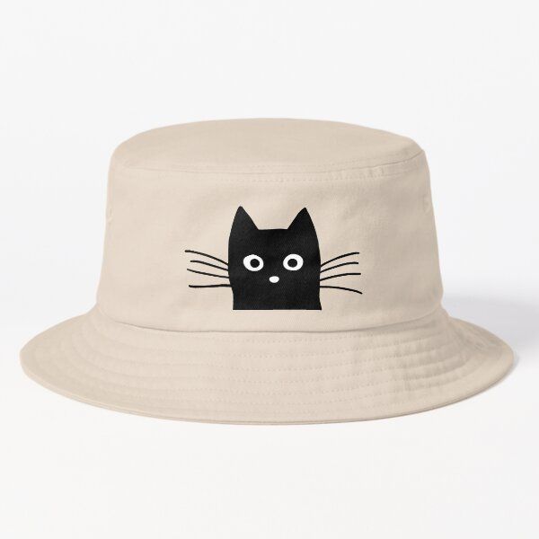 Black Cat Face Bucket Hat_0