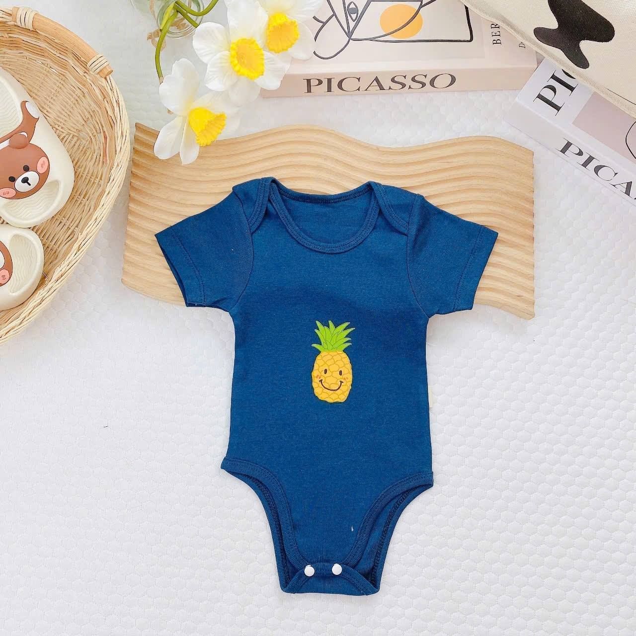 Breezy Baby Romper - Blue Pineapple_0