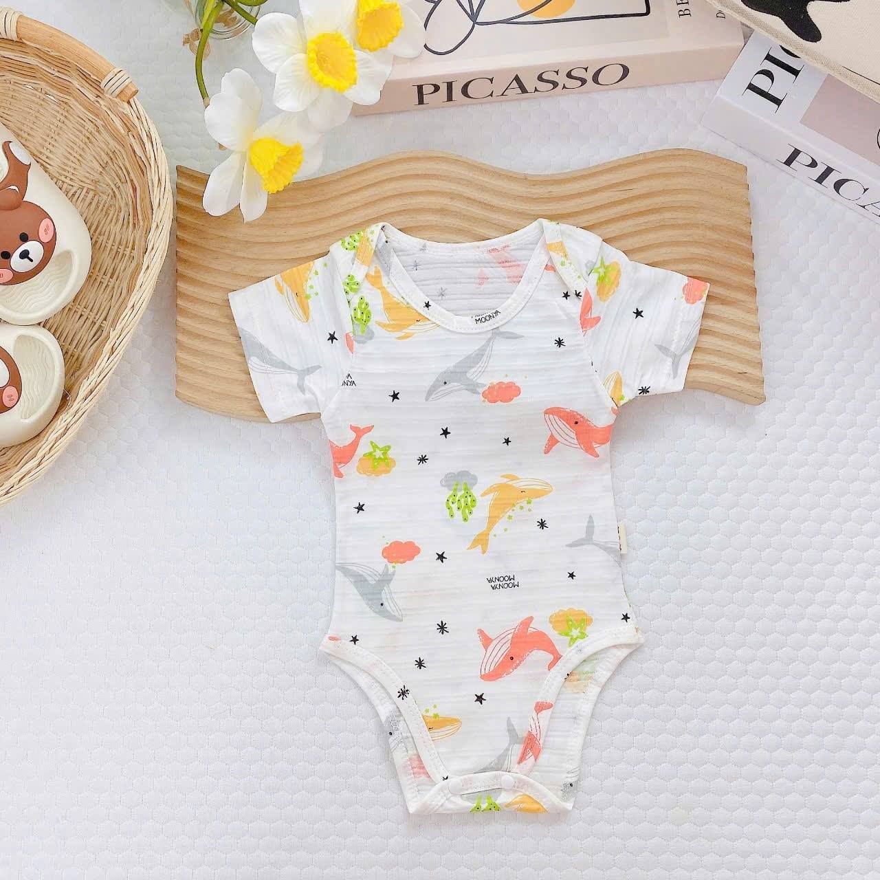 Breezy Baby Romper - White Shark_0