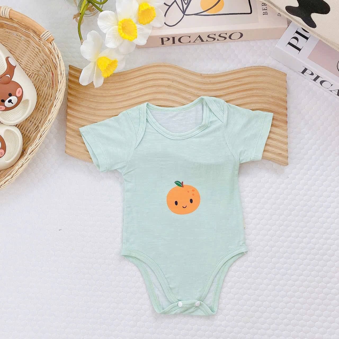 Breezy Baby Romper - Orange_0