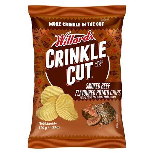 Willards Chips Crinkle Cut Smoked Beef 120g_0