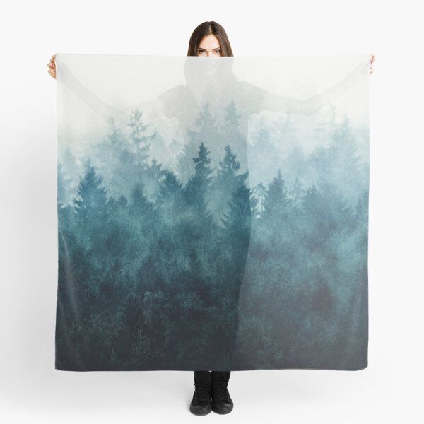  The Heart Of My Heart // So Far From Home In A Misty Foggy Fall Wilderness Forest Scarf_0