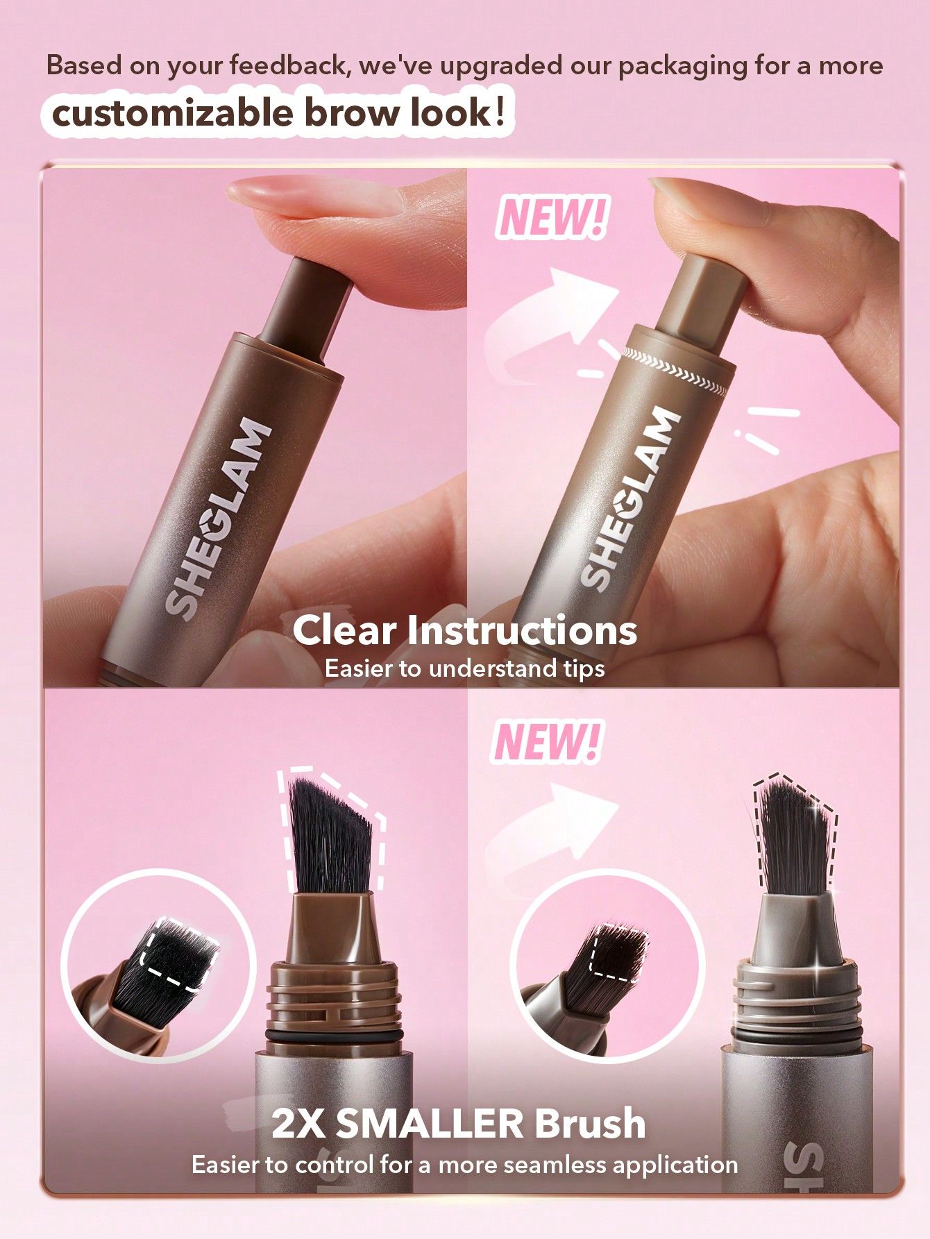 SHEGLAM Brow-Fection Angled Brush & Dip - Charcoal_6