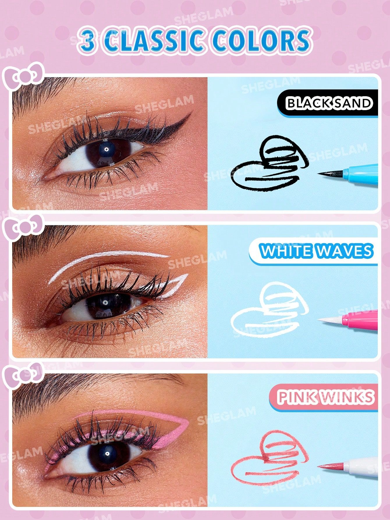 SHEGLAM X Hello Kitty Make Waves Waterproof Eyeliner - Black Sand_4