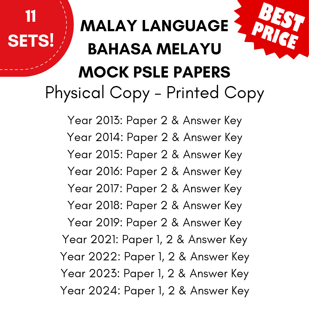 PAST PSLE PAPERS (PHYSICAL COPY) STANDARD LEVEL. ENGLISH, MATHS, SCIENCE AND MALAY!_1