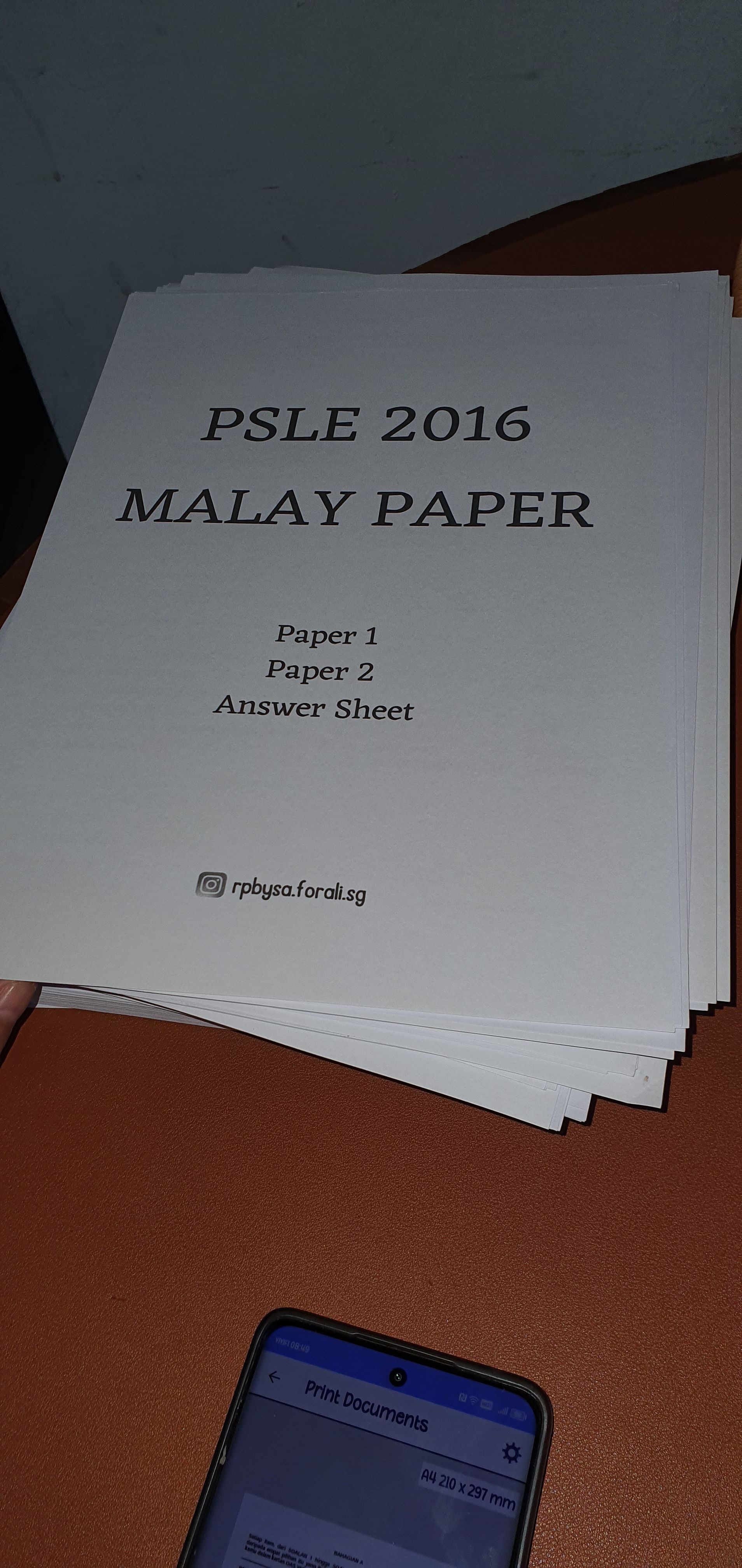 PAST PSLE PAPERS (PHYSICAL COPY) STANDARD LEVEL. ENGLISH, MATHS, SCIENCE AND MALAY!_3