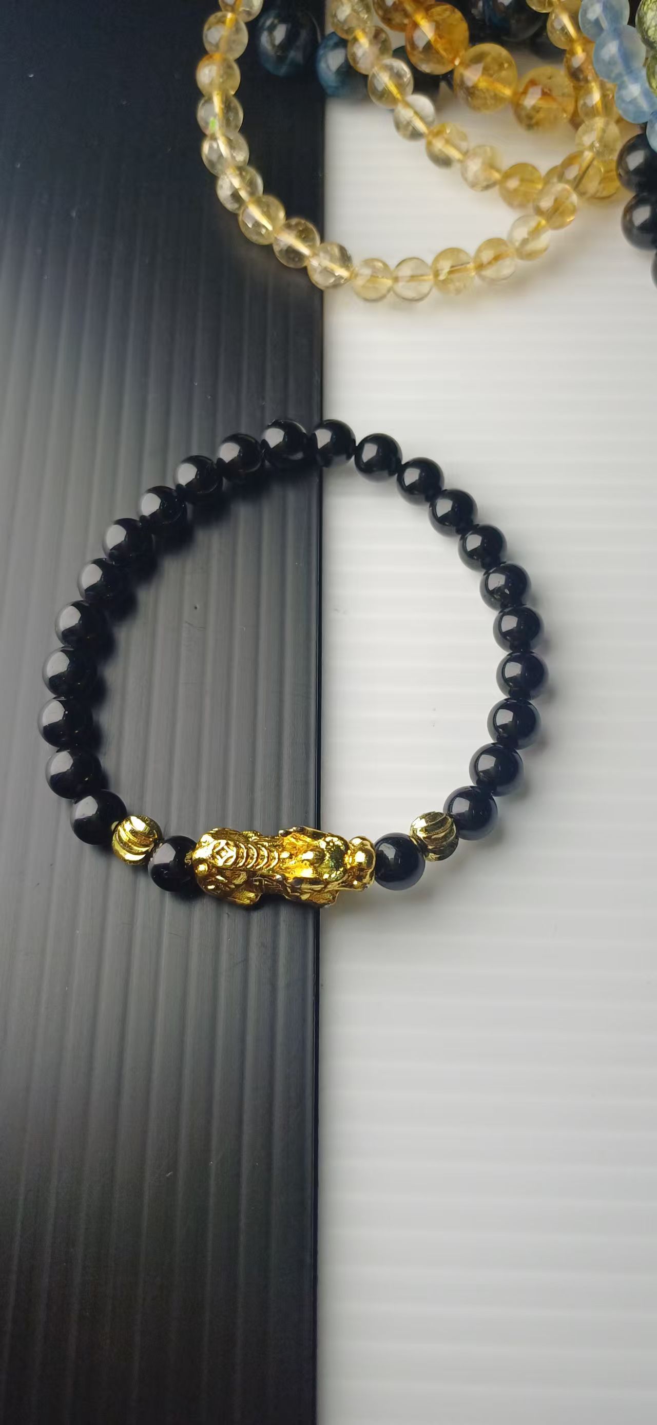 BLACK TOURMALINE WITH GOLDEN PIXUE _1