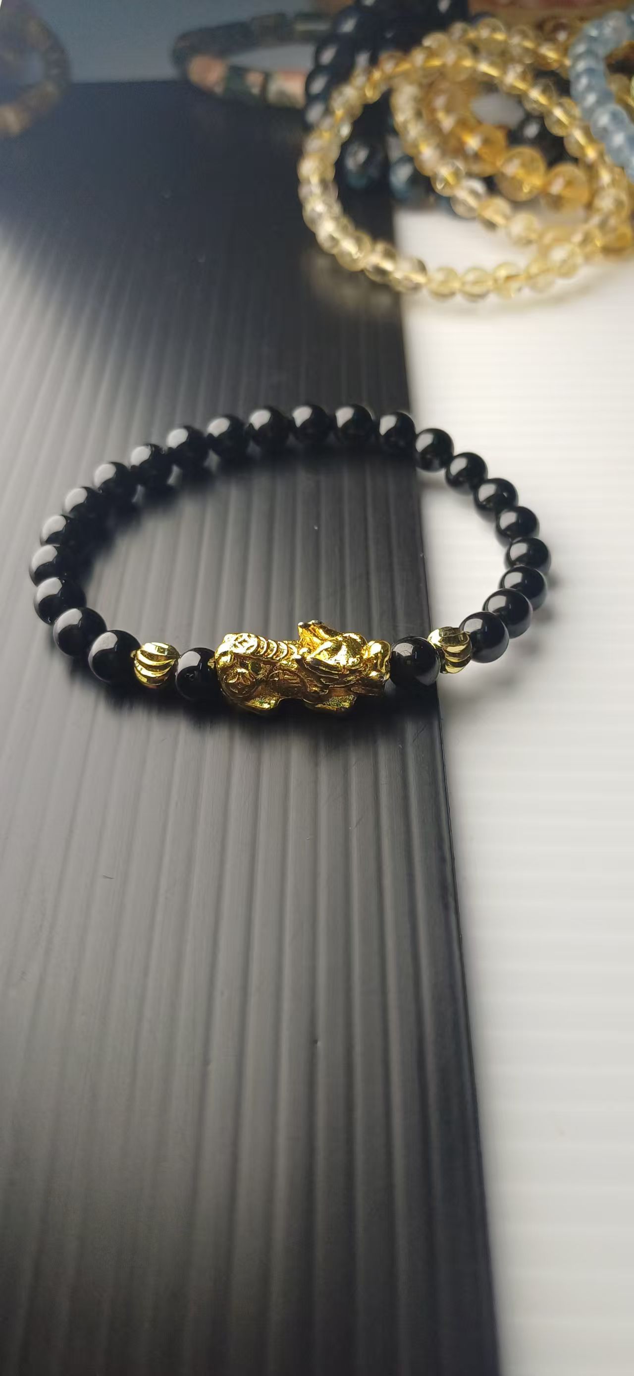 BLACK TOURMALINE WITH GOLDEN PIXUE _3