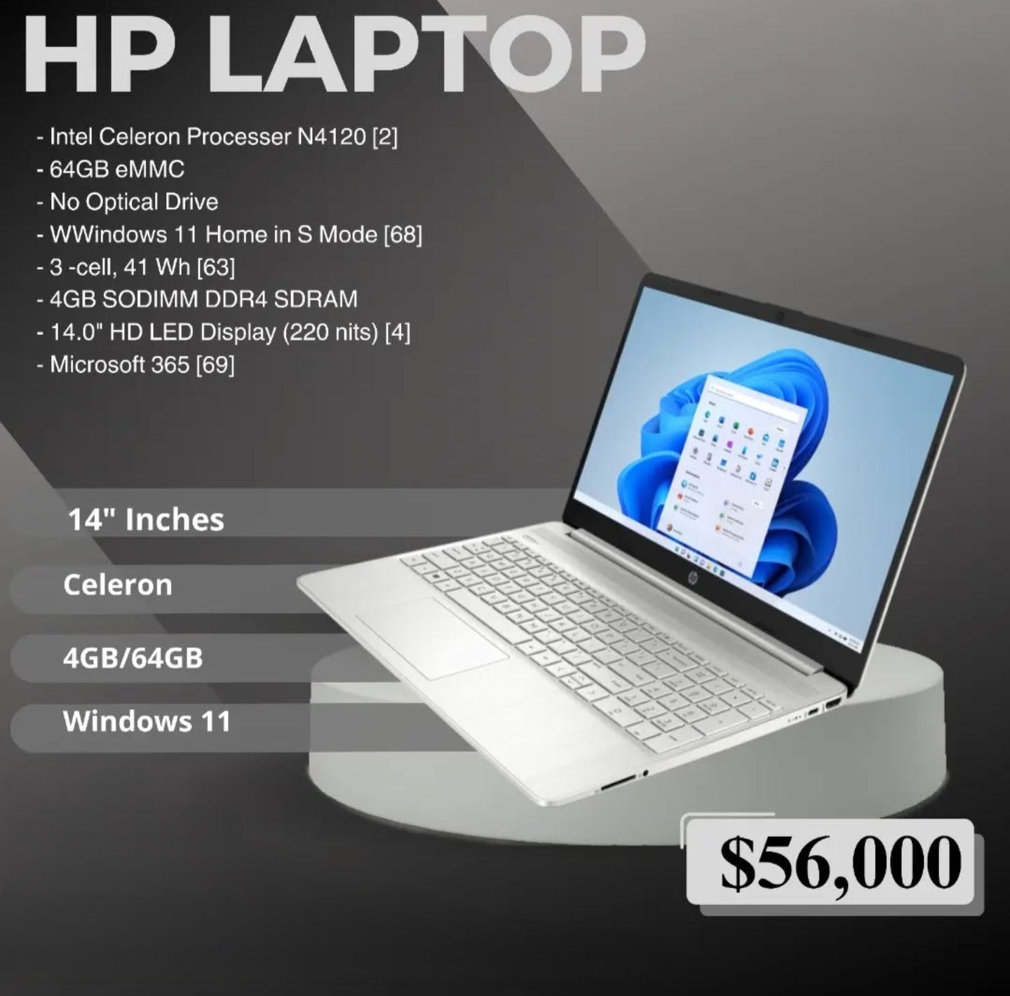 HP 15.6" Laptops, UHD Graphics, Wi-Fi, Windows 11 Silvery_2