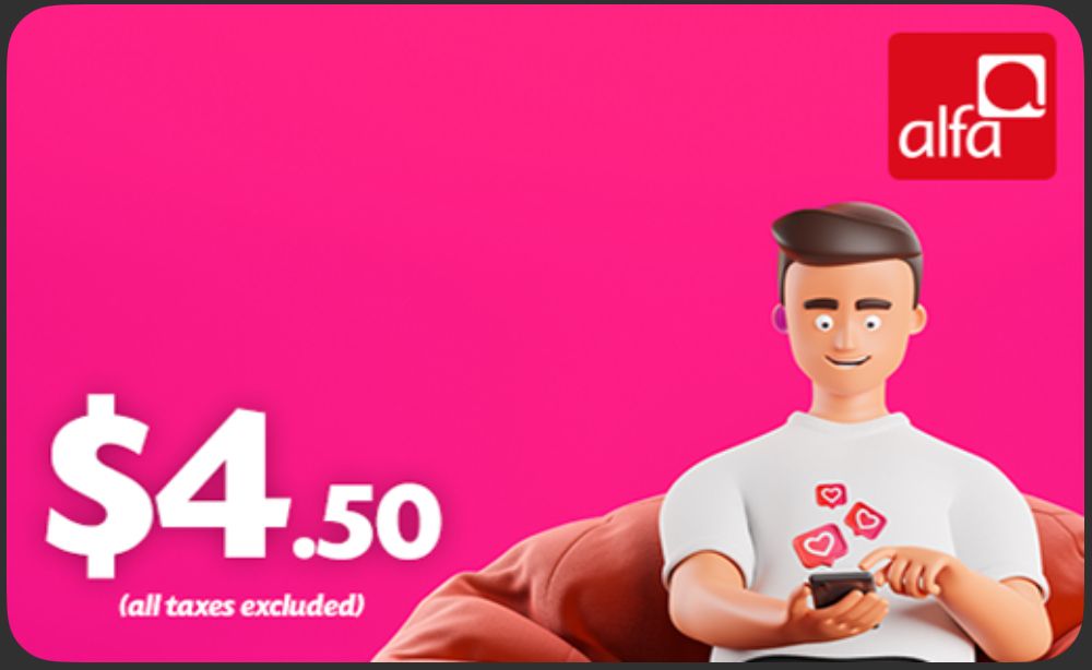 Alfa $4.50 prepaid card_0