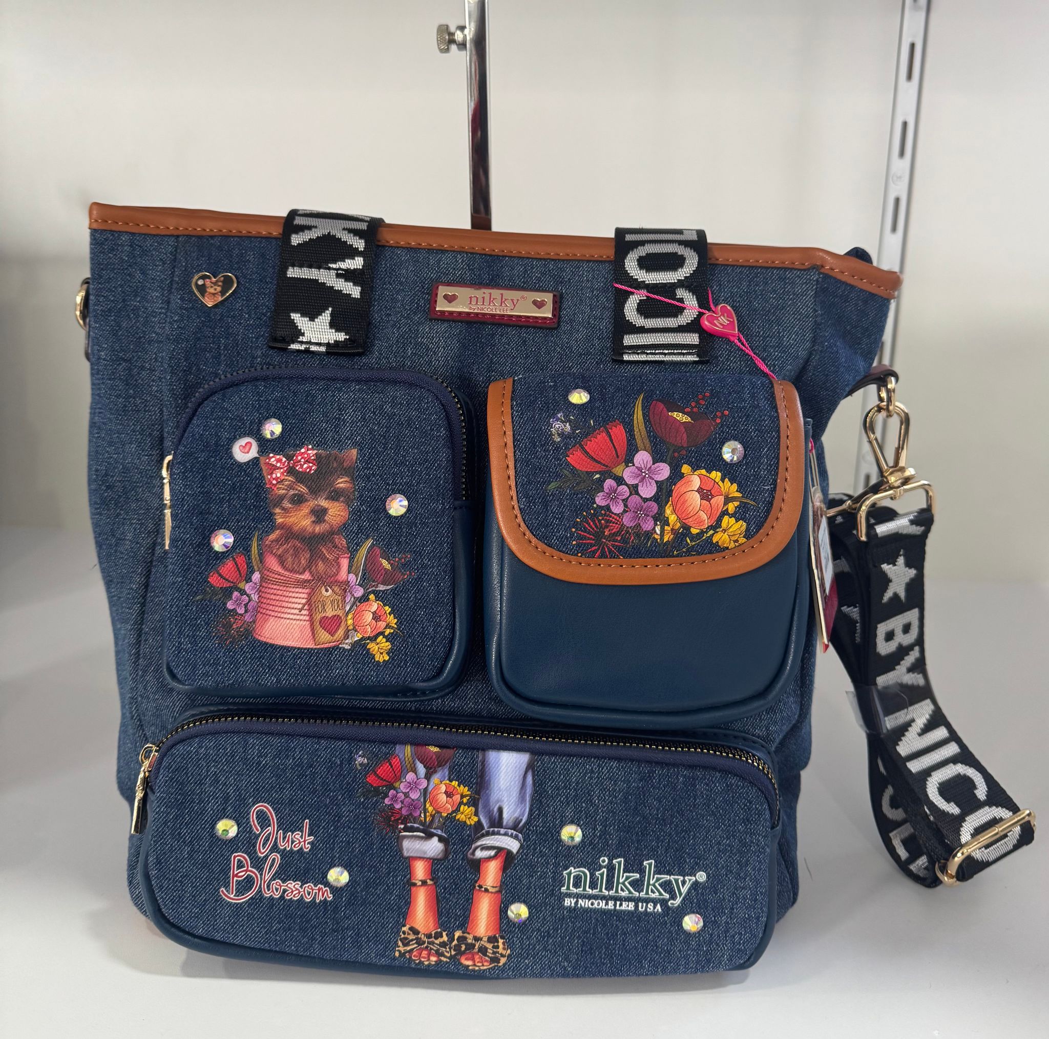 Nikky Denim handbag with 3 pocket_0