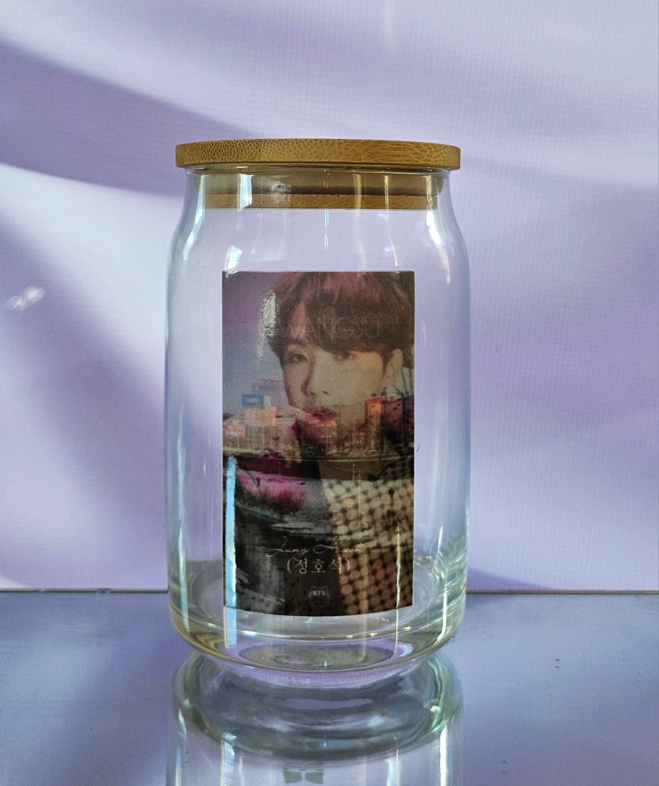 J-Hope Gwangu Clear Glass with Bamboo Lid & Glass Straw 400m_0