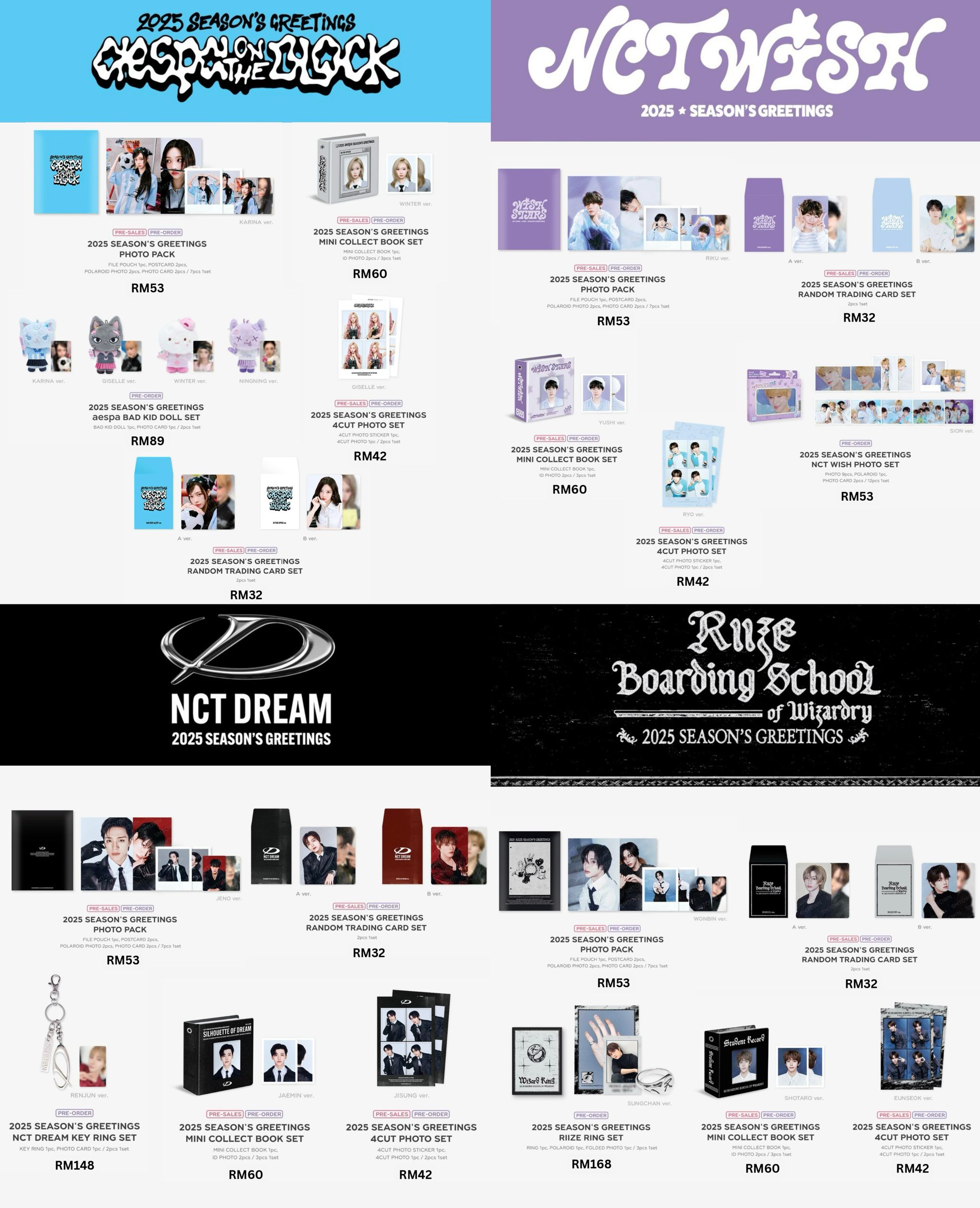 SM Artist 2025 Season’s Greetings Merch (Aespa/NCT Wish/NCT127/NCT Dream/Girls Generation/Super Junior/WayV/TVXQ/Red Velvet/RIIZE/SHINEE)_0