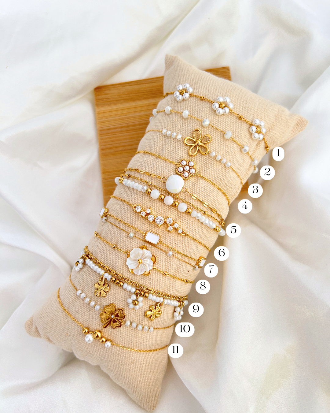 White Agate & Freshwater Pearl Bracelets 2 _0