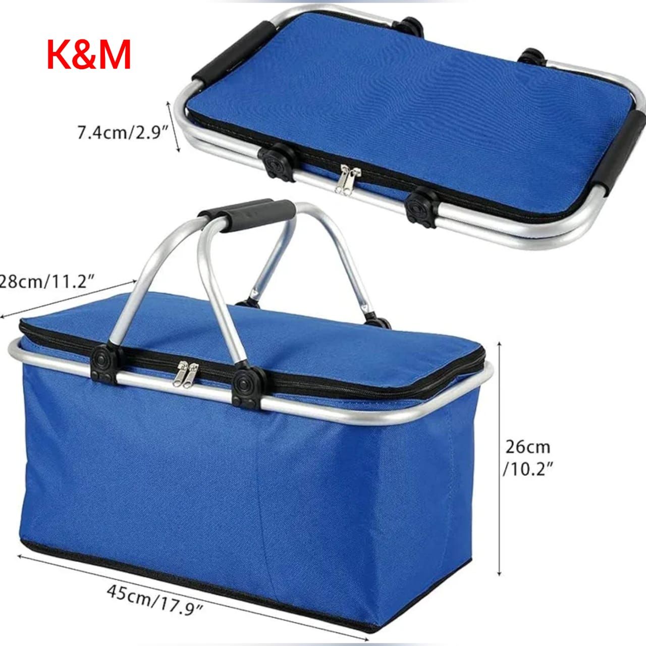 Collapsible Picnic Basket Cooler Bag – Portable & Insulated Storage_0