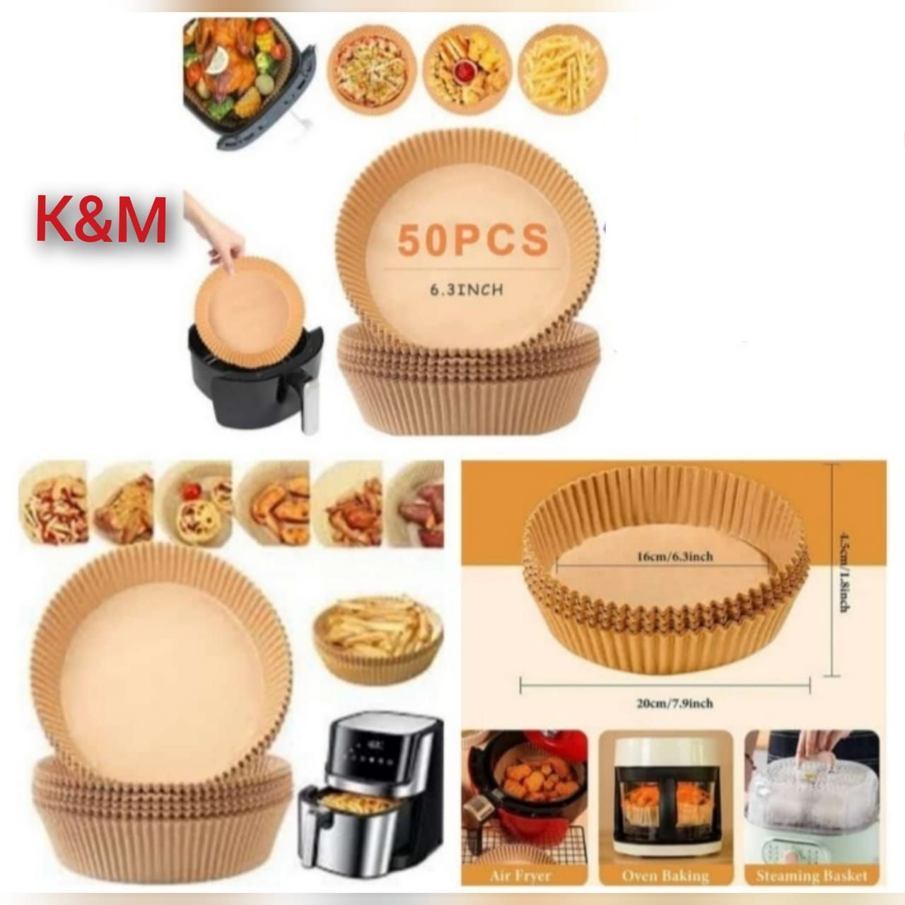 Disposable Air Fryer Cooking Sheets – Mess-Free & Convenient - 50pc_0