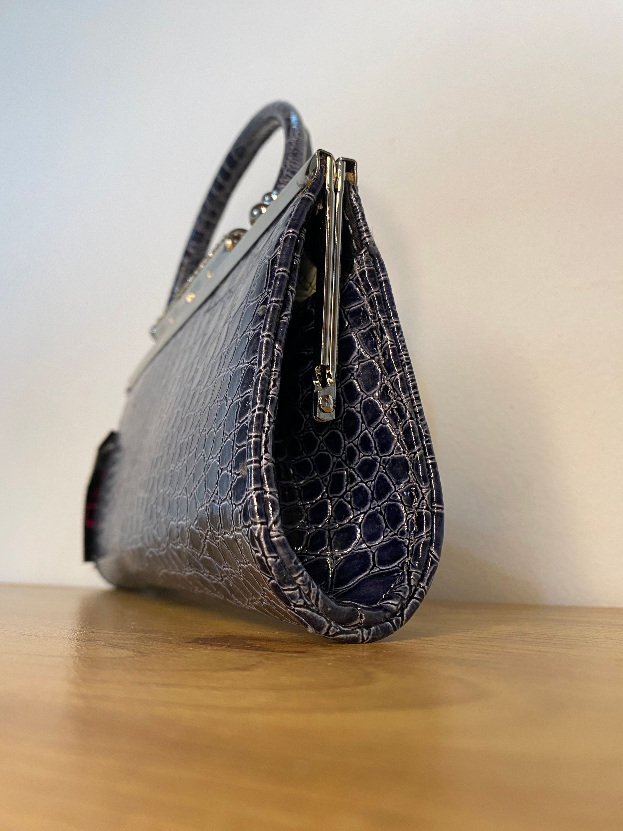 Sac croco bleu _1