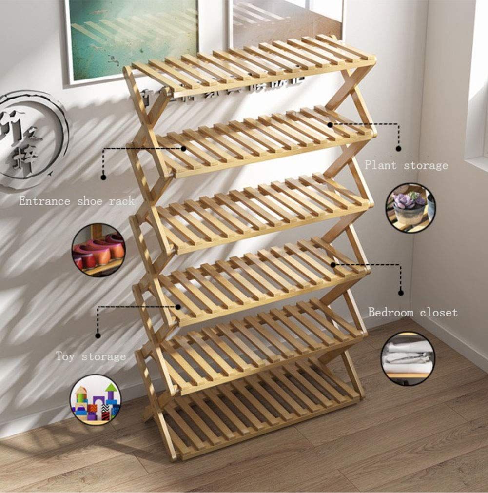 6 layer collapsible bamboo shoe rack_1