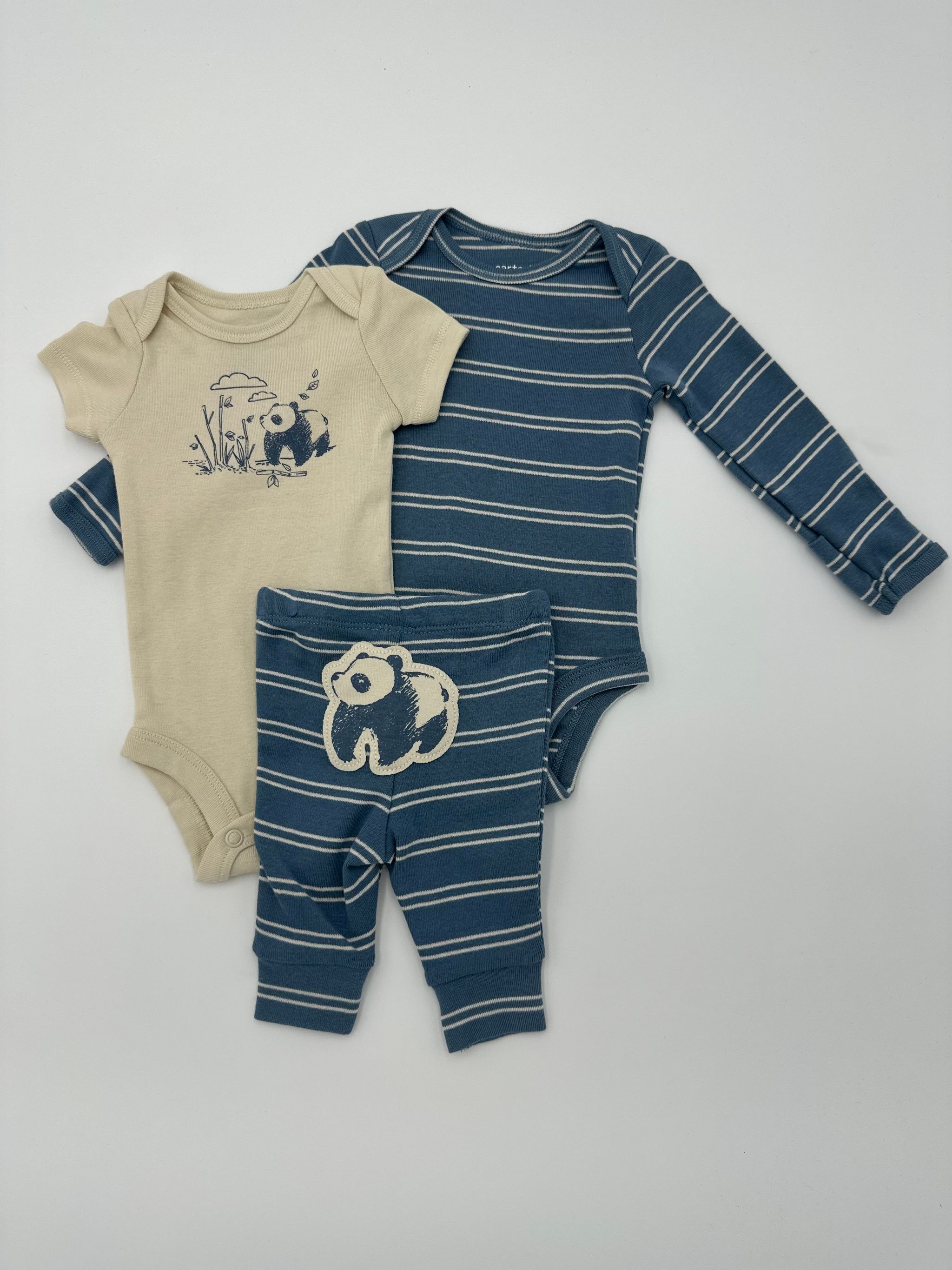  Set Carters Azul Pandas        _0