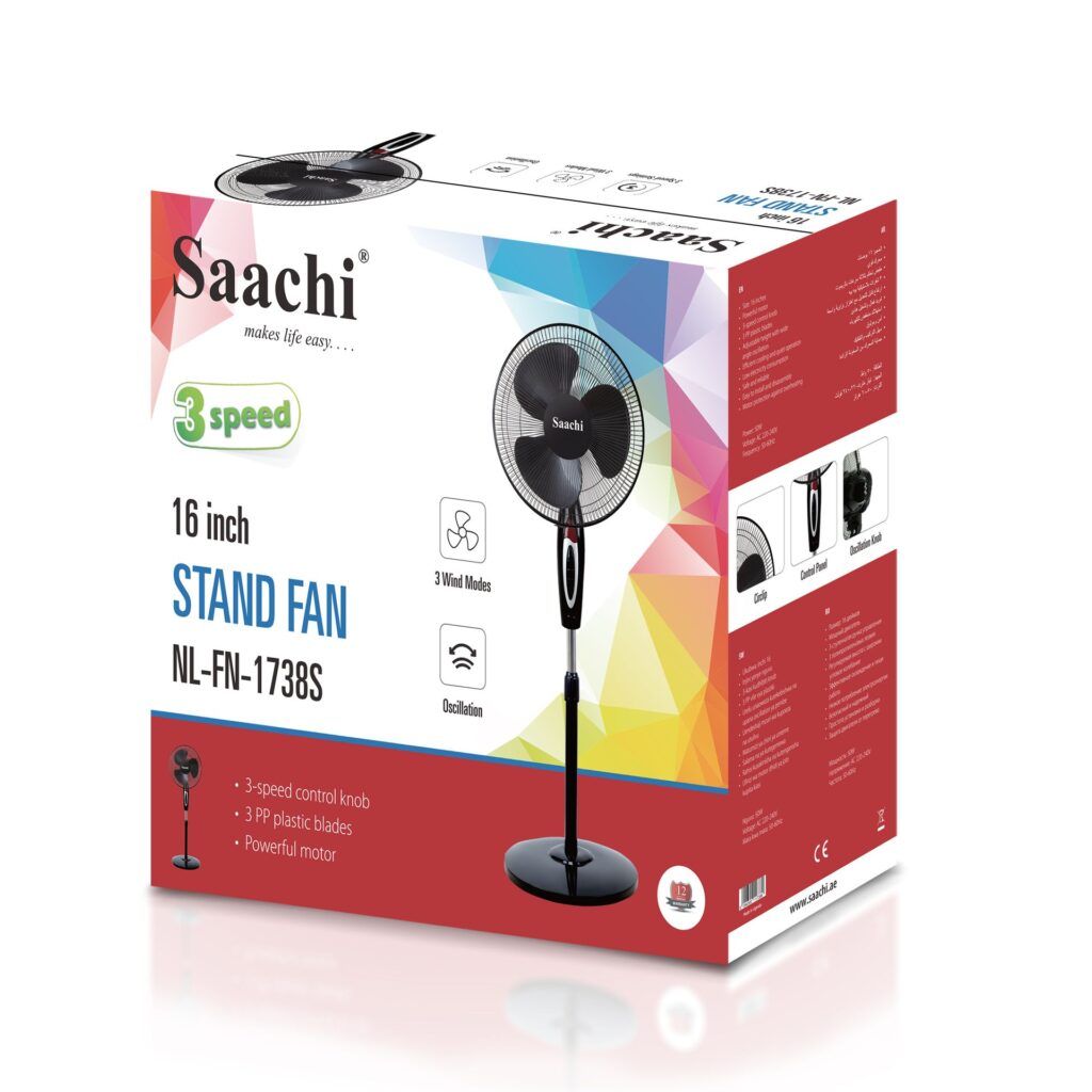 Saachi Stand Fan, 16 inches, NL-FN-1738S_1