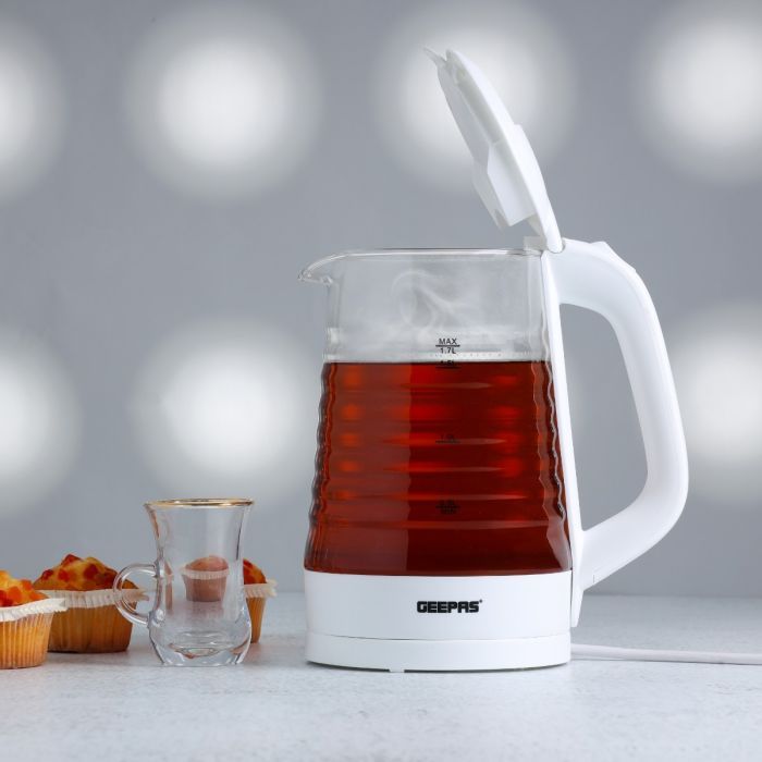 Geepas 1.7 L Electric Glass Kettle- GK9902N| 360-Degrees Rotation, Light Indicator and Automatic Cut-Off_2